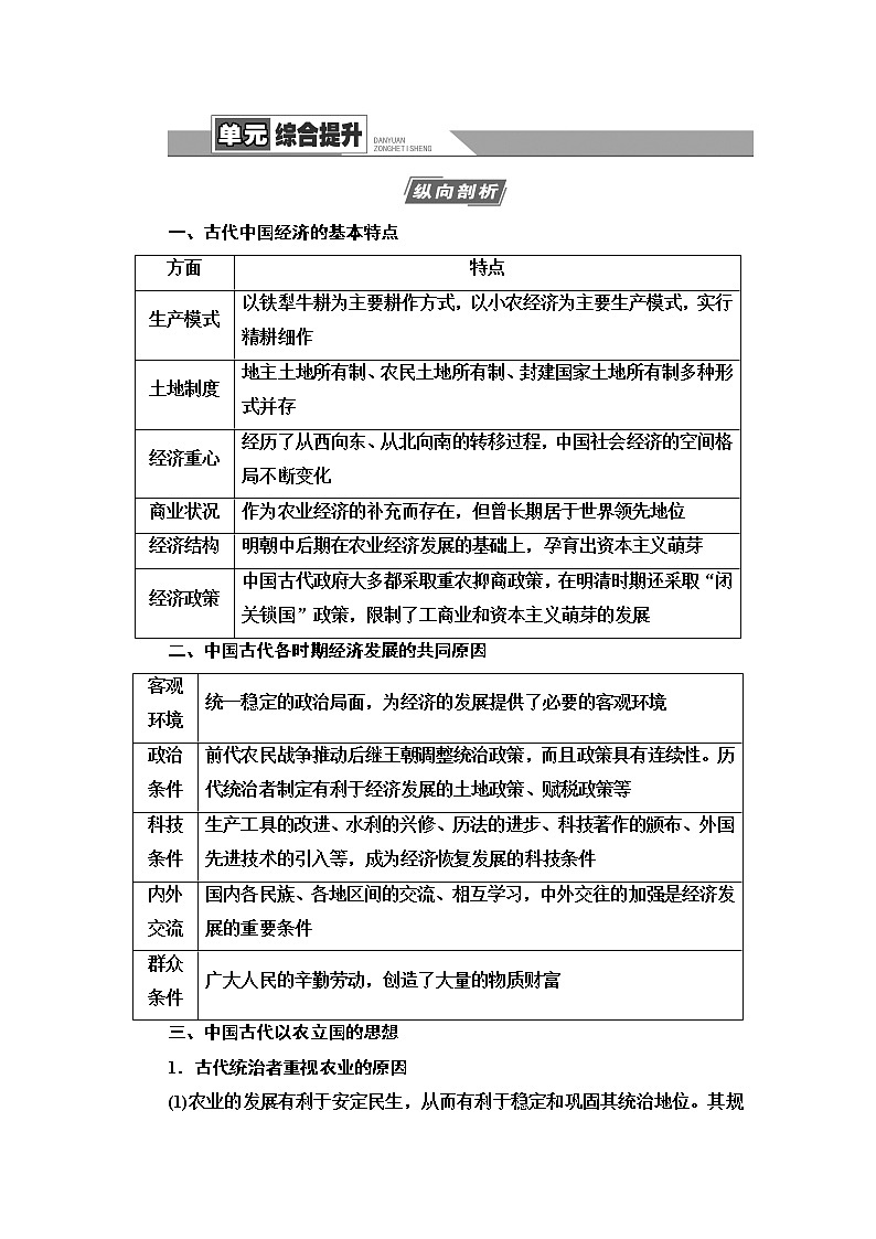 2021版新高考历史（人教版）一轮复习教师用书：模块2第6单元单元综合提升01