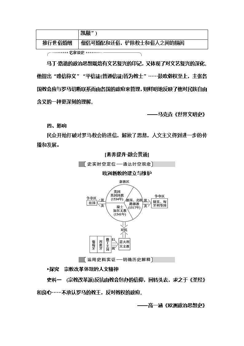 2021版新高考历史（人教版）一轮复习教师用书：模块3第12单元第27讲　宗教改革和启蒙运动02