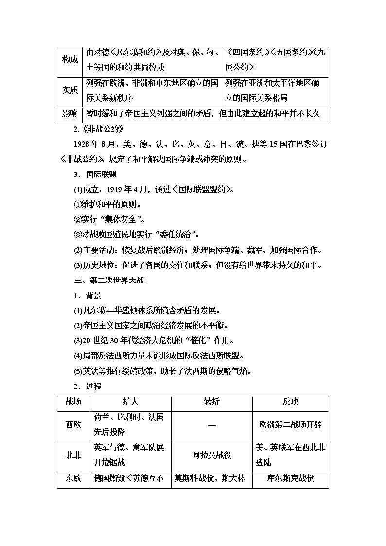 2021版新高考历史（人教版）一轮复习教师用书：选修模块选修320世纪的战争与和平02