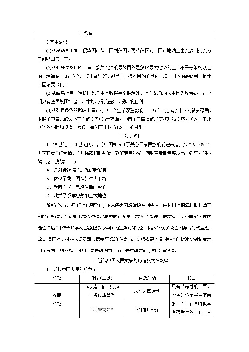 2021版新高考选考历史（人教版专题史）一轮复习学案：单元综合提升第二单元02