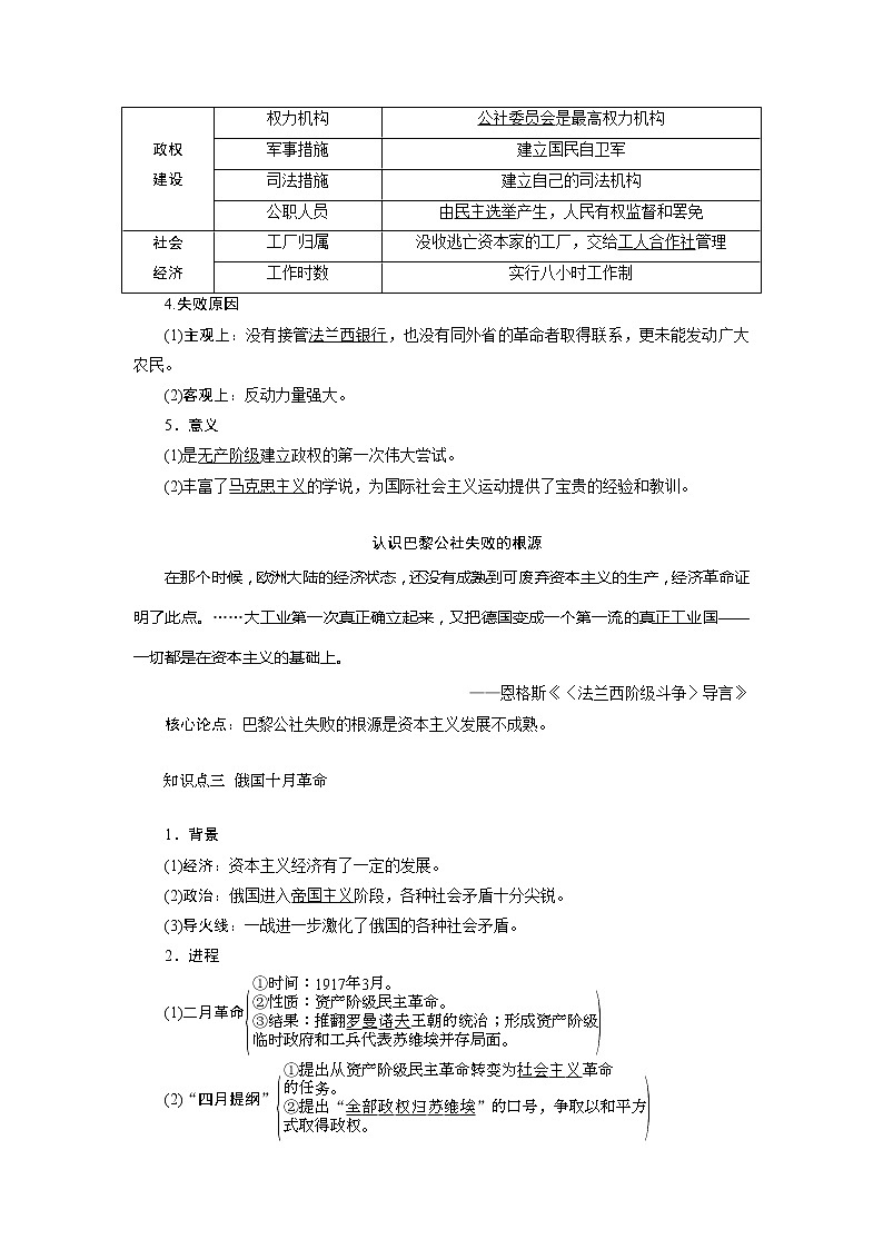 2021版新高考选考历史（人教版专题史）一轮复习学案：第15讲　从科学社会主义理论到社会主义制度的建立02