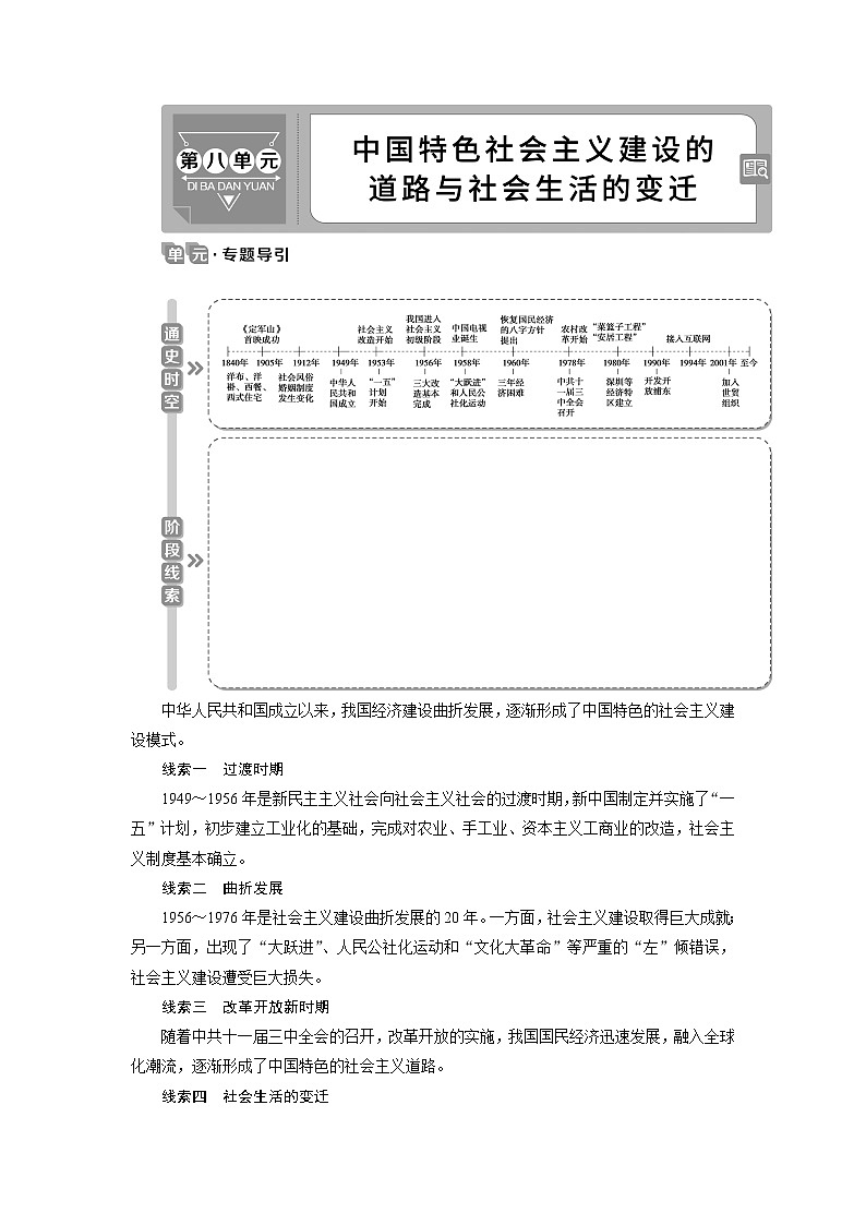 2021版新高考选考历史（人教版专题史）一轮复习学案：第22讲　经济建设的发展与曲折01