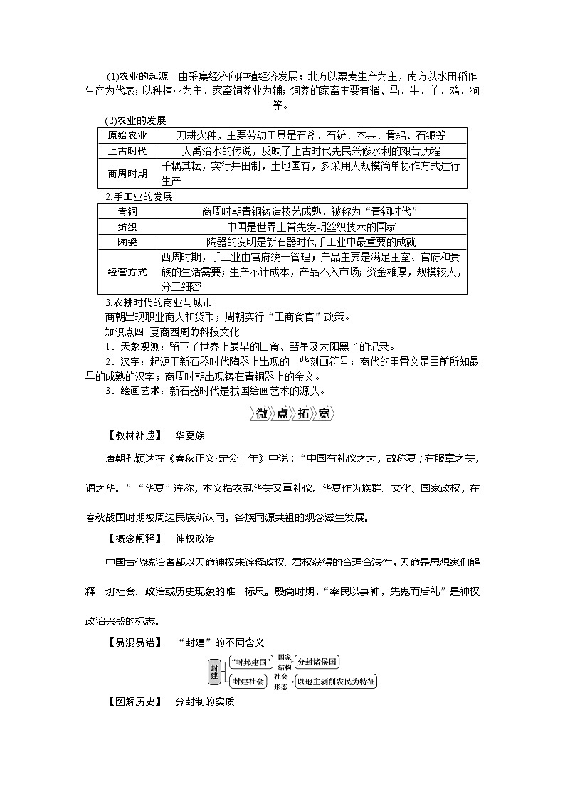 2021版新高考选考历史（人民版通史）一轮复习学案：第一单元　第1讲　夏商周时期的中华文明03
