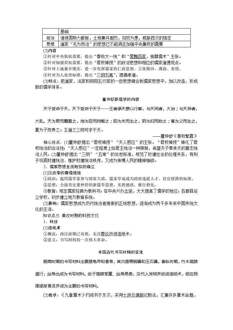 2021版新高考选考历史（人民版通史）一轮复习学案：第二单元　第2讲　秦汉时期的经济与文化02