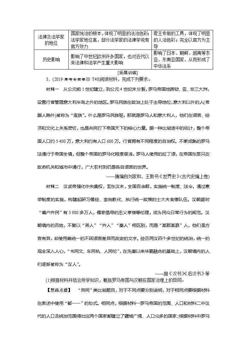 2021版新高考选考历史（人民版通史）一轮复习学案：单元综合提升第二单元　秦汉时期统一多民族国家的建立与巩固03