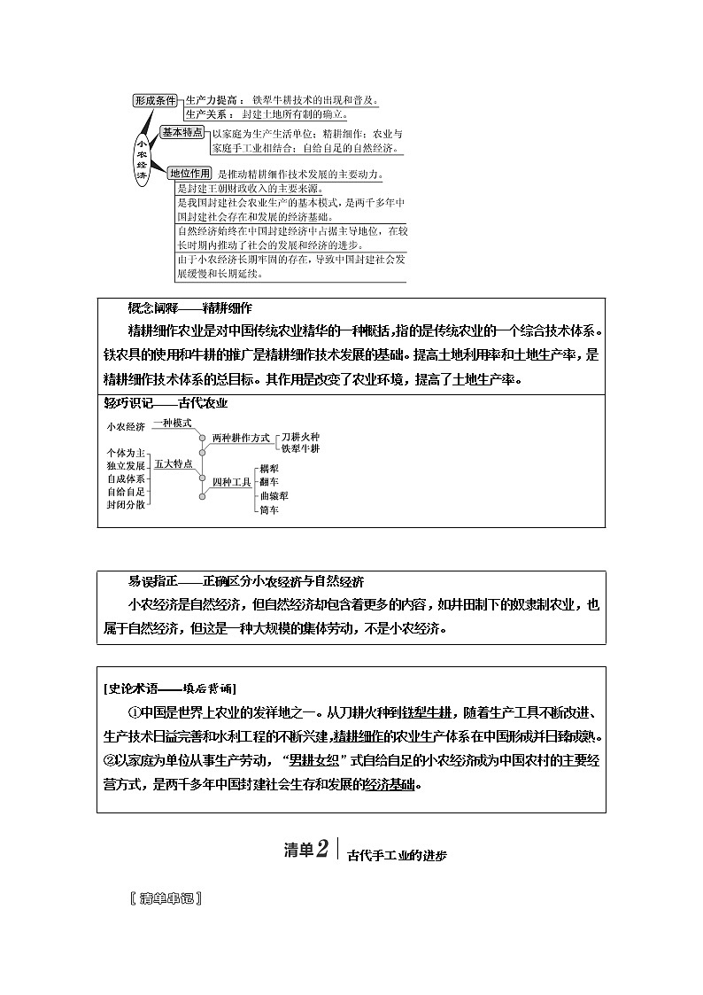 2020高考历史新一线大一轮专题复习模式江苏专用讲义：模块二第六单元第13讲　古代中国的农业和手工业02