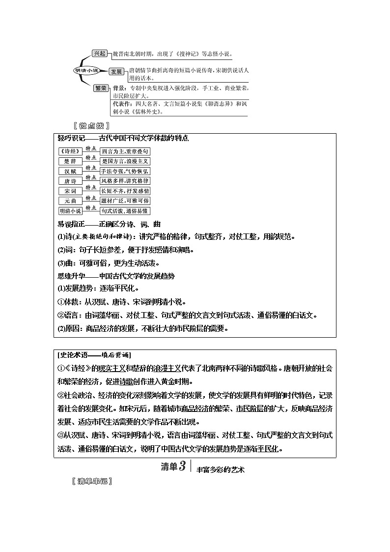 2020高考历史新一线大一轮专题复习模式江苏专用讲义：模块三第十四单元第30讲　古代中国的科学技术与文学艺术03