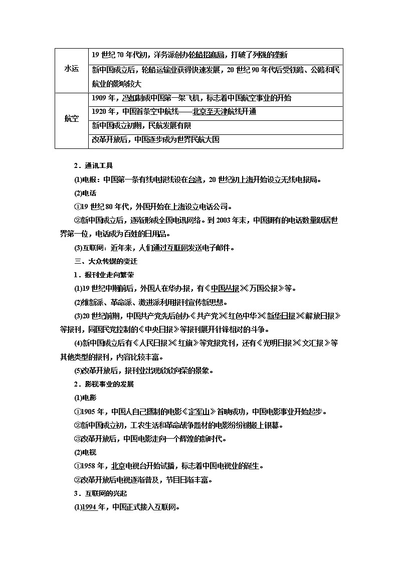 2020高考历史新增分方案大一轮新课改省份专用讲义：必修二第七单元第2讲　中国近现代社会生活的变迁03