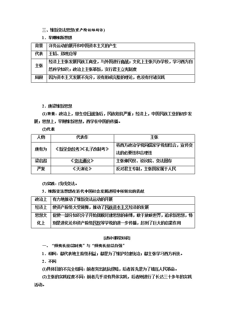 2020高考历史新增分方案大一轮新课改省份专用讲义：必修三第十三单元第1讲　近代中国的思想解放潮流02