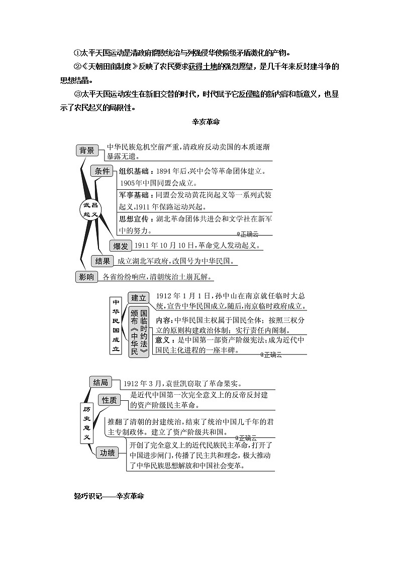 2020届高三历史江苏专版一轮复习学案：模块一专题二第4讲太平天国运动及辛亥革命02