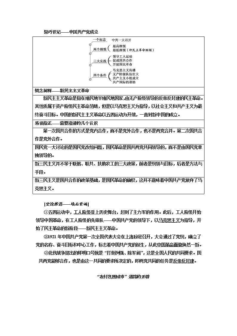 2020届高三历史江苏专版一轮复习学案：模块一专题二第5讲新民主主义革命02