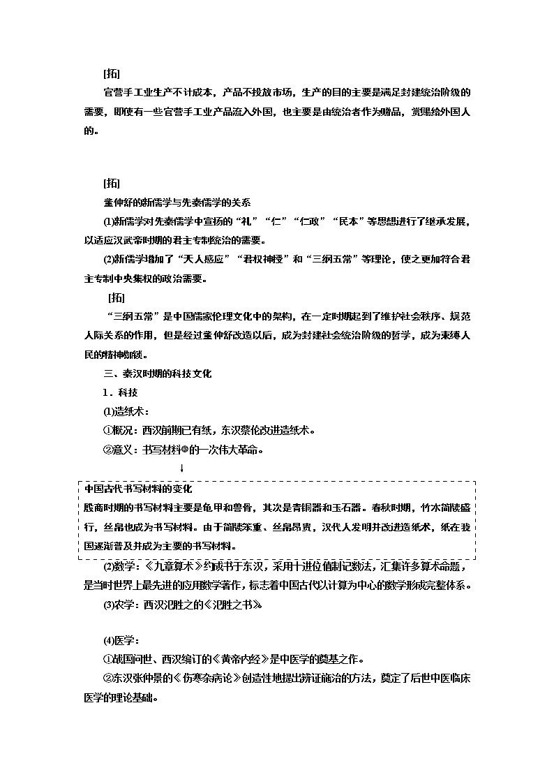 2020版一轮复习历史通史复习模式学案：第二单元第4讲　秦汉时期的经济与文化03