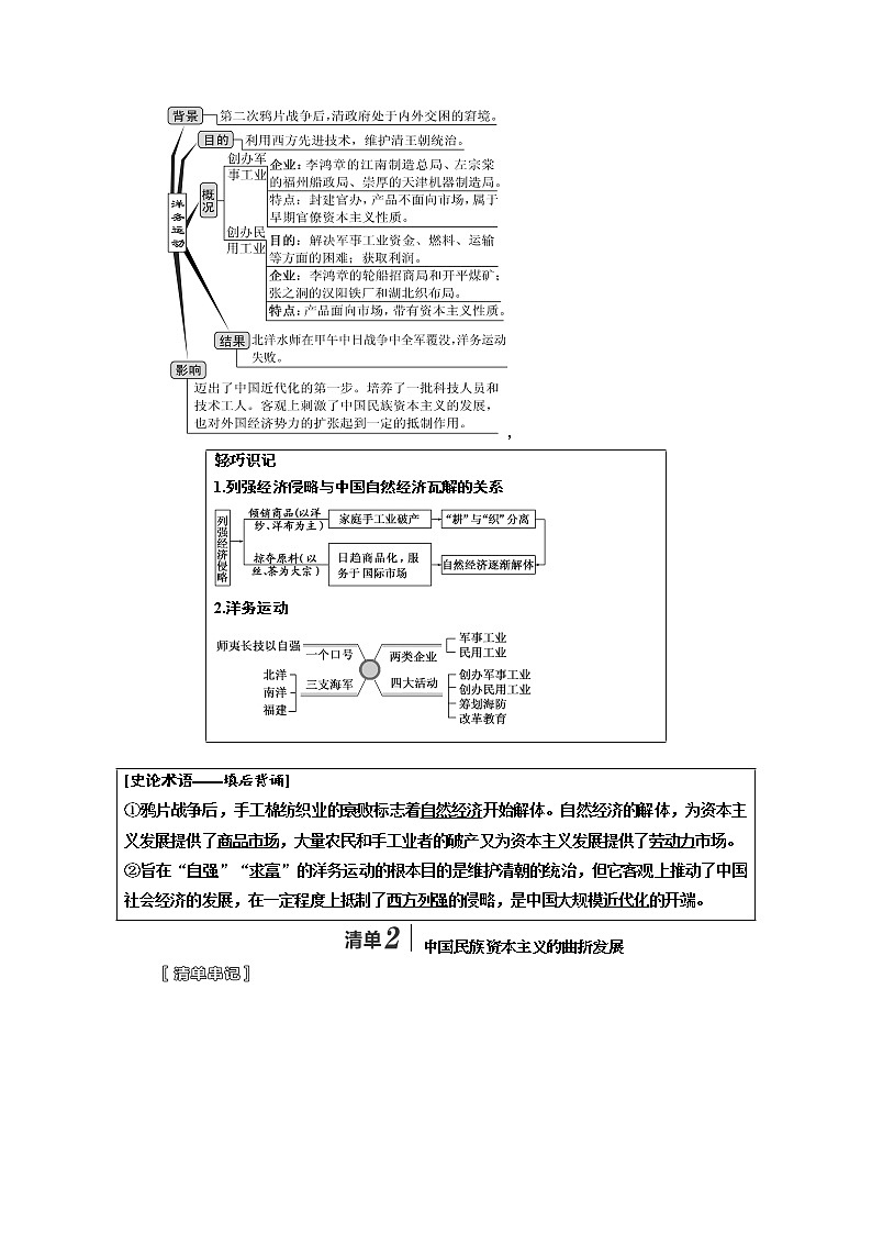 2020高考历史新一线大一轮专题复习模式江苏专用讲义：模块二第八单元第17讲　近代中国经济结构的变动与资本主义的曲折发展02
