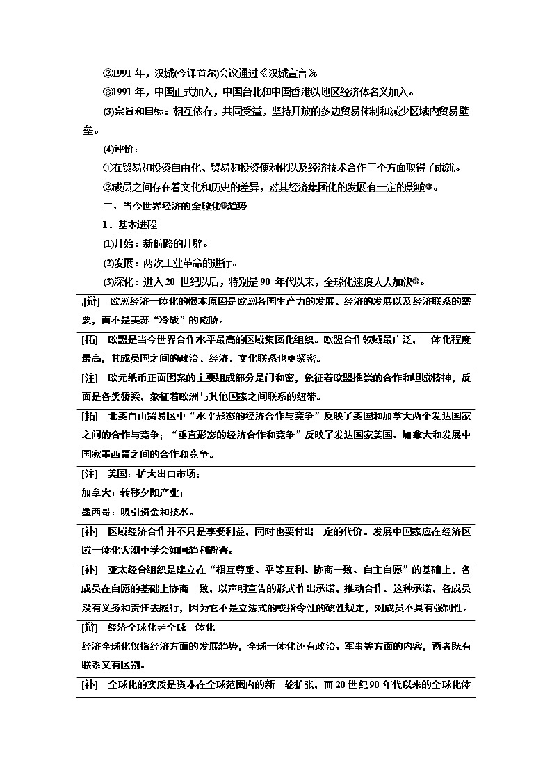 2020版高考一轮复习历史专题复习模式人教版学案：第十一单元课题三十一　世界经济的区域集团化和全球化趋势02