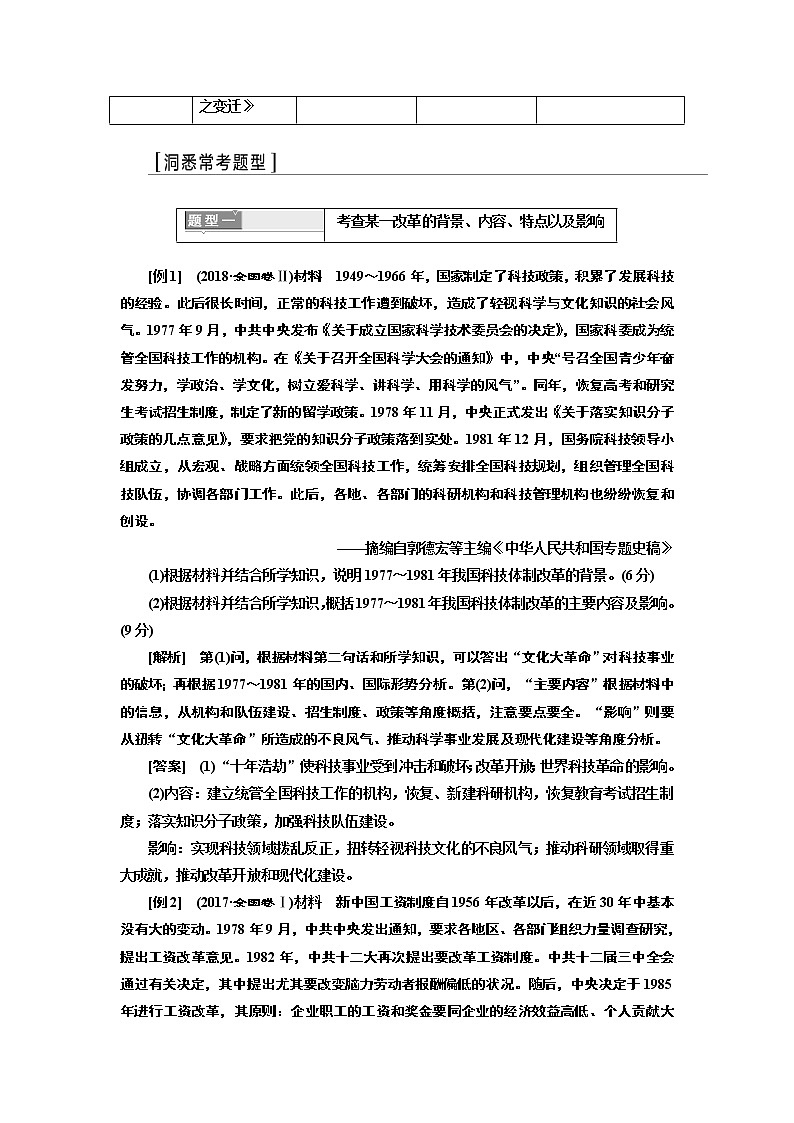 2020版高考一轮复习历史专题复习模式人教版学案：选修1第3讲　“历史上重大改革回眸”常考题型及答题规律总结第2页