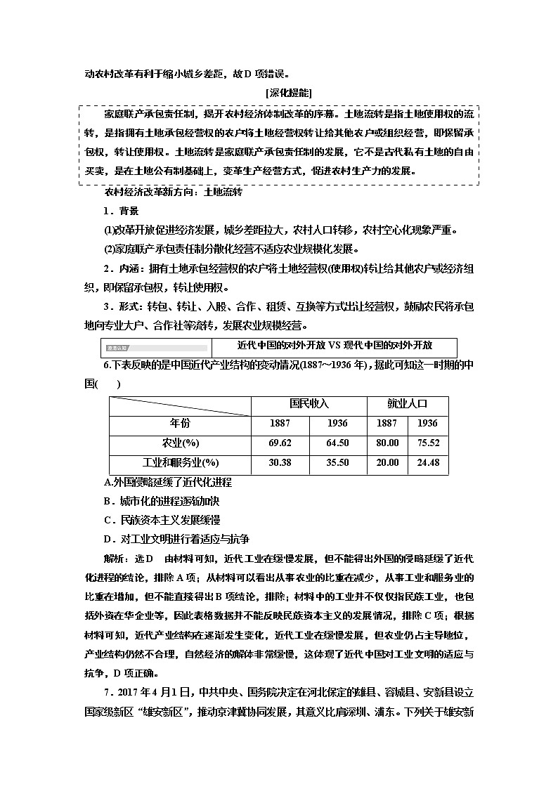 2020版高考一轮复习历史专题复习模式人教版学案：第九单元单元末—查漏补缺提能增分03