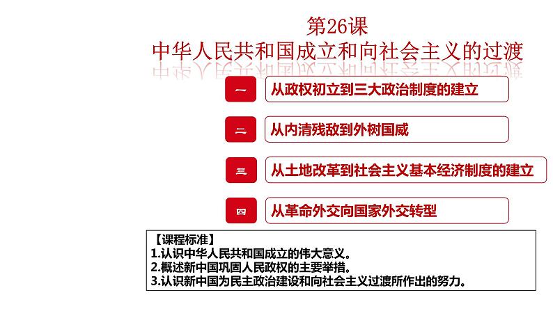 第26课 中华人民共和国成立和向社会主义的过渡 教学课件-【新教材】统编版（2019）历史高中必修中外历史纲要上01