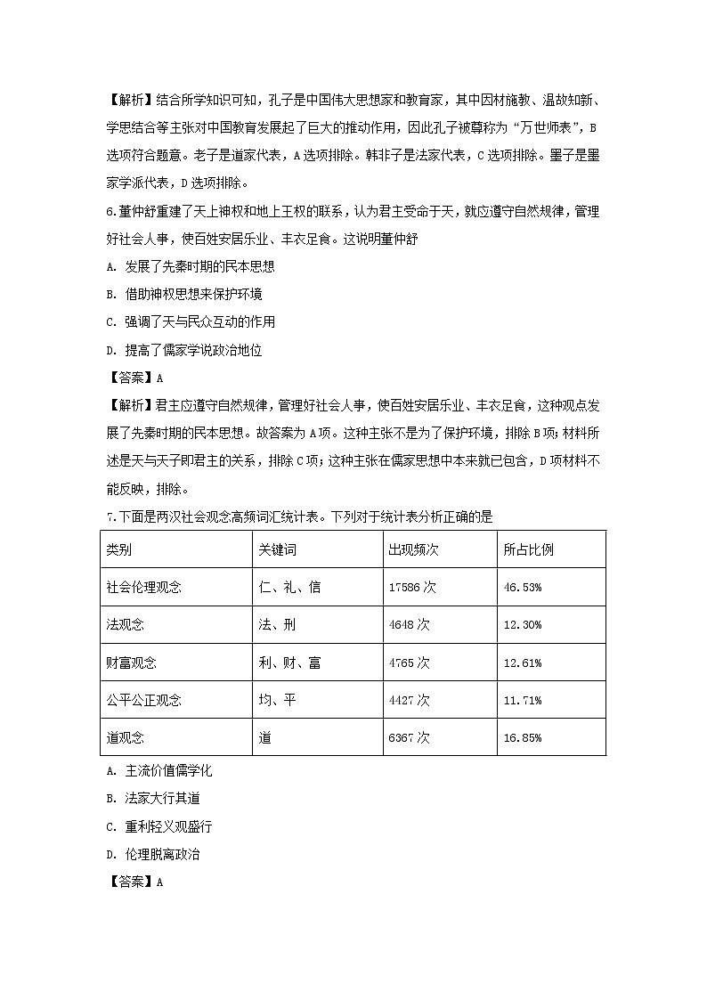 【历史】河北省衡水市安平县安平中学2018-2019学年高二下学期期末试卷（解析版）03