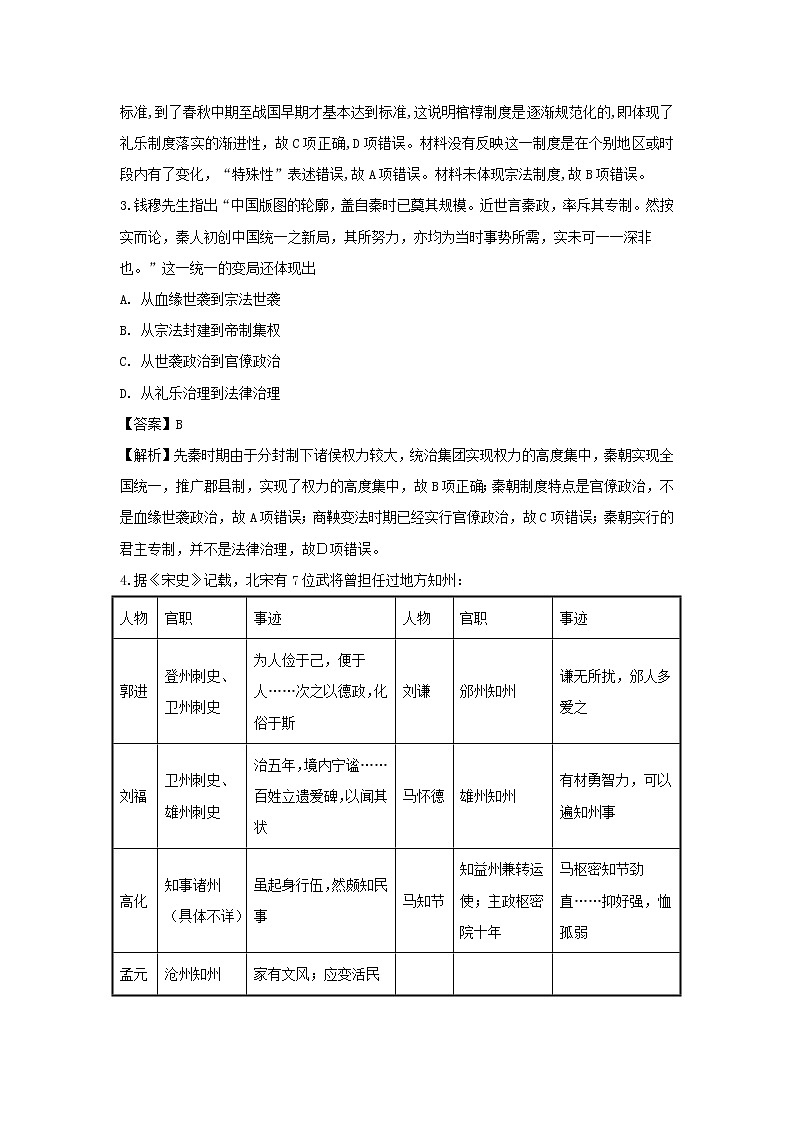 【历史】福建省长乐中学2018-2019学年高二下学期期末考试试题 （解析版）02