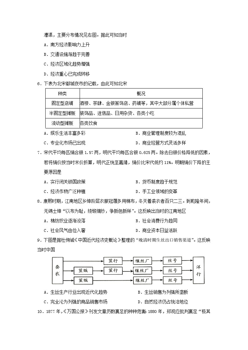 【历史】重庆市第一中学2018-2019学年高二下学期期中考试02