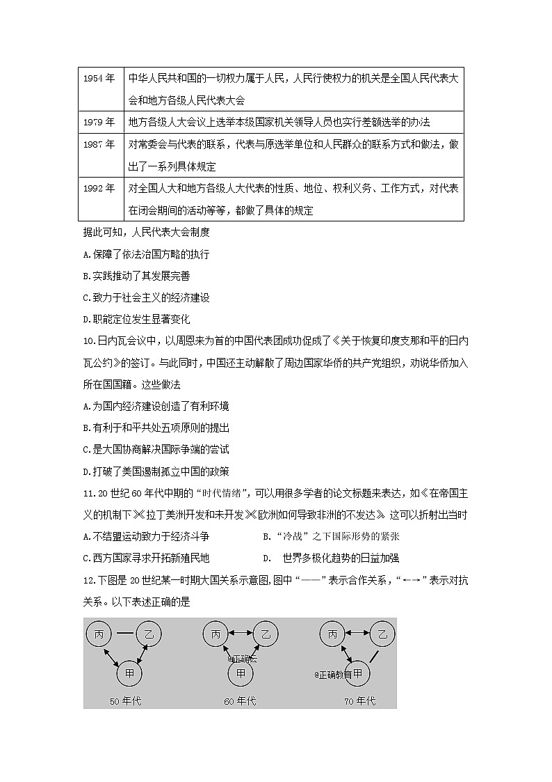 【历史】辽宁省六校协作体2018-2019高二下学期期中考试试卷03