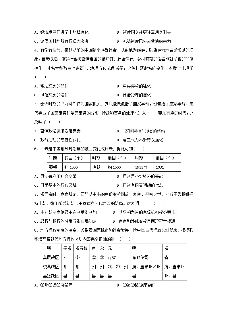 【历史】安徽省合肥一六八中学2018-2019学年高二下学期期中考试试卷02