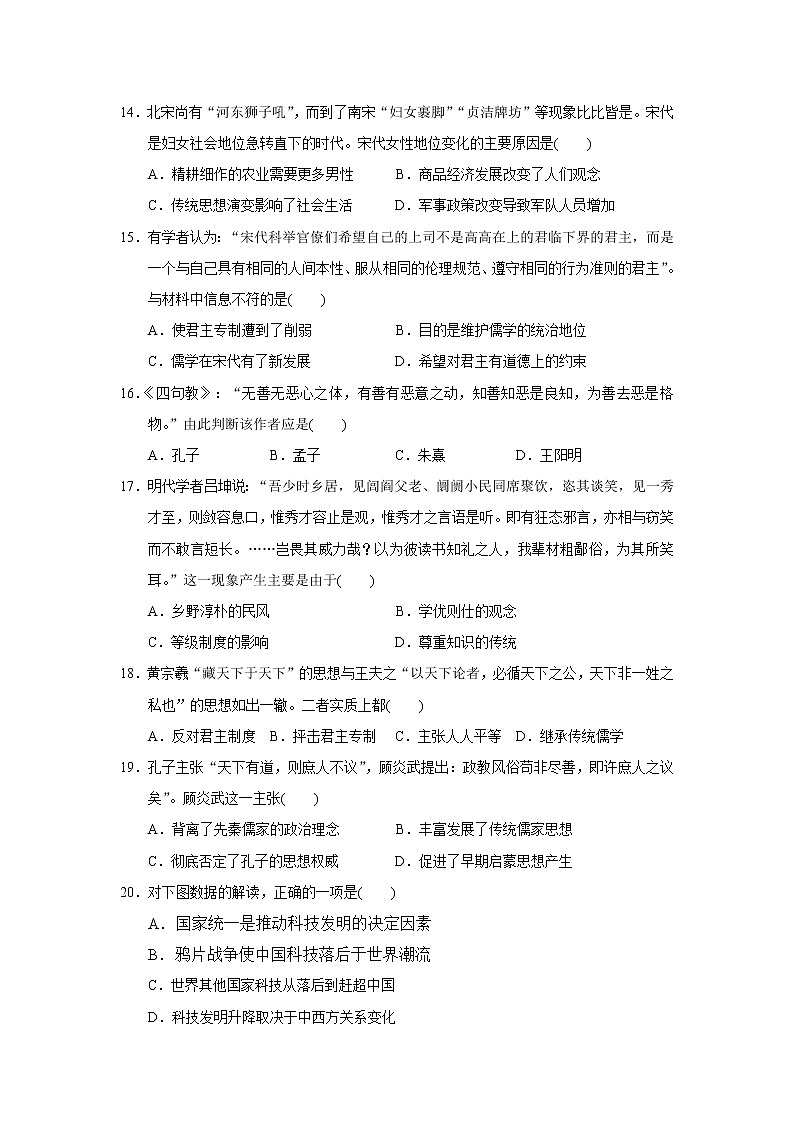 【历史】辽宁省大连市旅顺口区2018-2019学年高二上学期期中考试试卷第3页