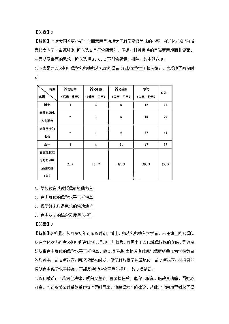 【历史】河南省信阳市第一高级中学2018-2019学年高二上学期期中考试试题 （解析版）02