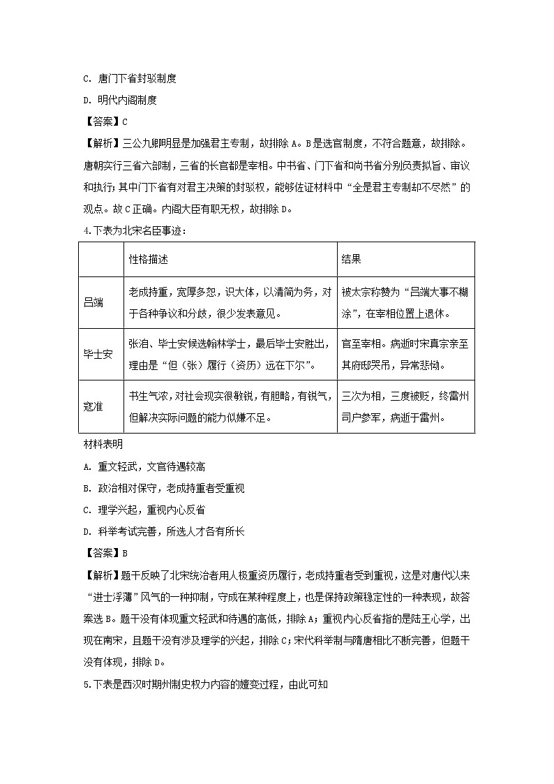 【历史】山东省淄博一中2018-2019学年高二下学期3月月考试卷（解析版）02