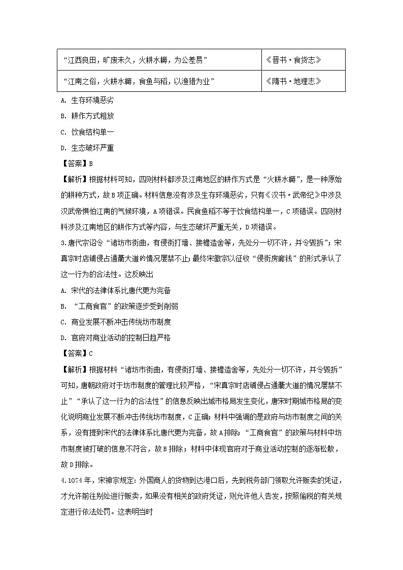 【历史】内蒙古赤峰二中2018-2019学年高二下学期第二次月考试卷（解析版）02