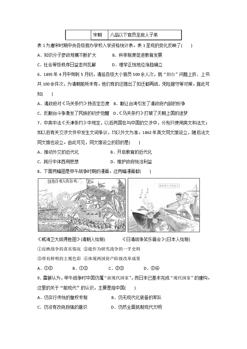 【历史】山东省莒县第二中学2018-2019学年高二下学期第一次月考试题02