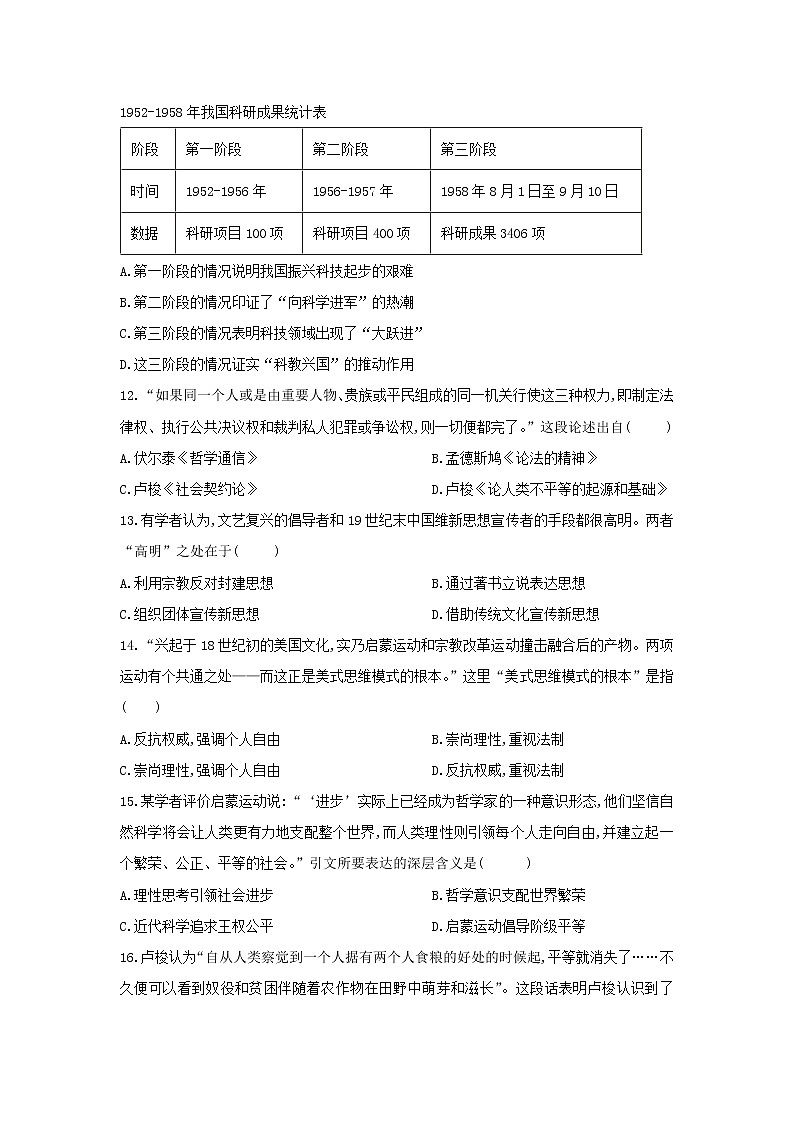 【历史】陕西省榆林高新完全中学2018-2019学年高二上学期第二次月考试卷03