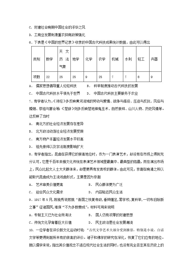 【历史】内蒙古赤峰二中2018-2019学年高二上学期第二次月考试题第2页