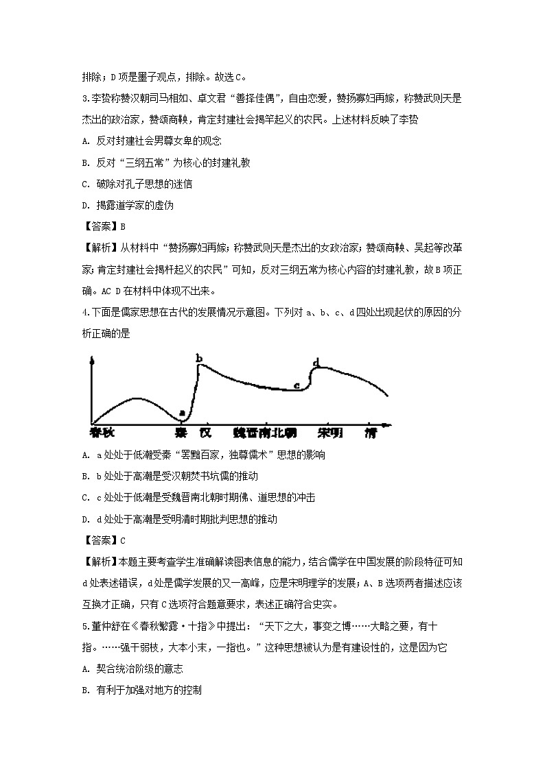【历史】吉林省延边市第二中学2018-2019学年高二上学期第二次阶段考试试题（解析版）02