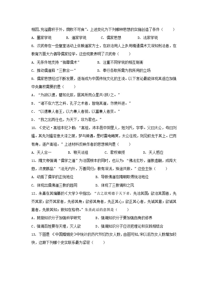 【历史】黑龙江省哈尔滨市第六中学2018-2019学年高二10月月考试题02