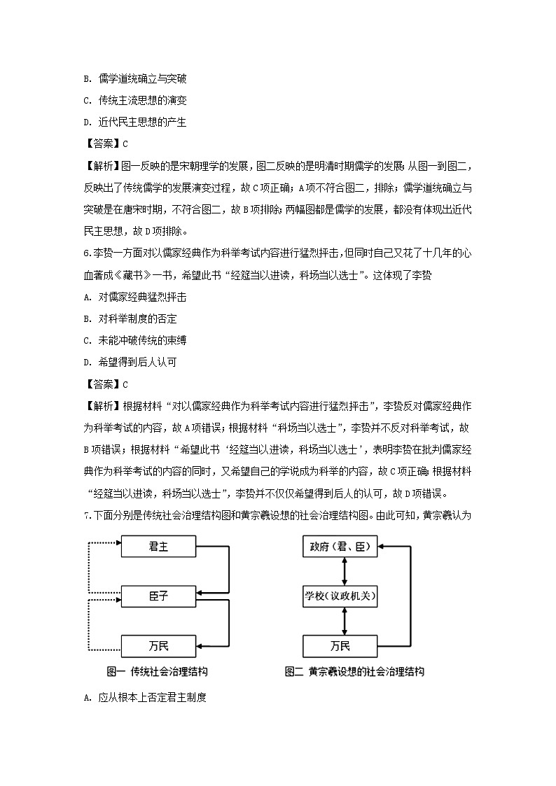 【历史】江苏省如皋市2018-2019学年高二上学期教学质量调研（一）试题（选修）（解析版）03