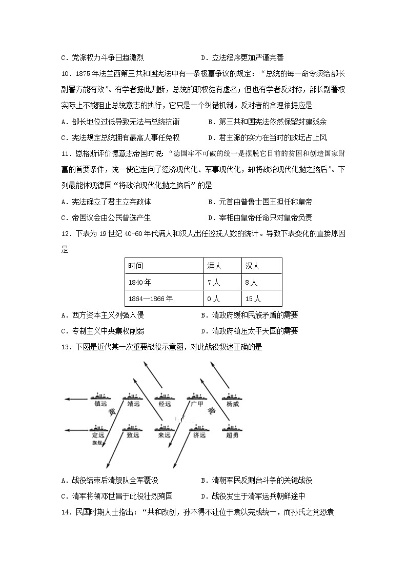 【历史】河南省中牟县第一高级中学2018-2019学年高二上学期第十五次双周考试卷03