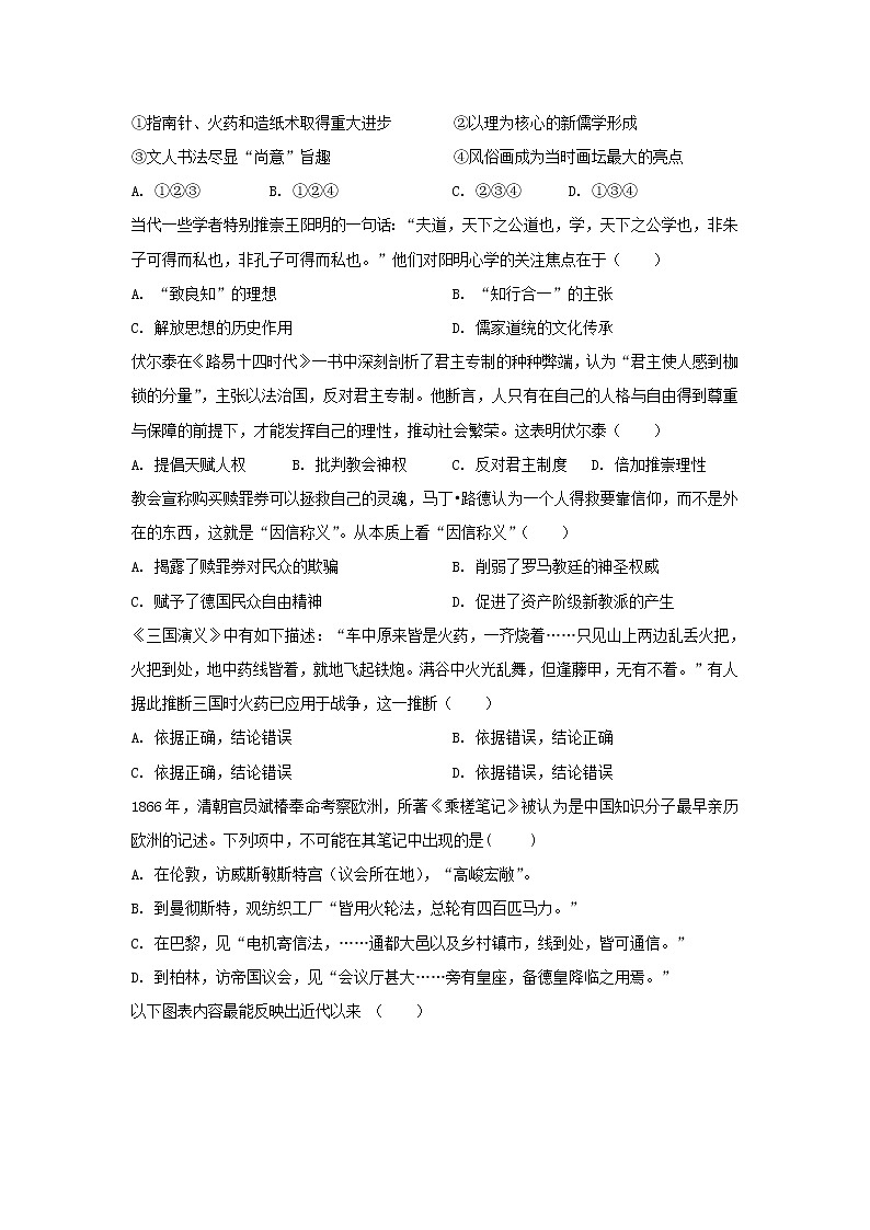 【历史】湖北省沙市中学2018-2019学年高二上学期第五次双周考试题03