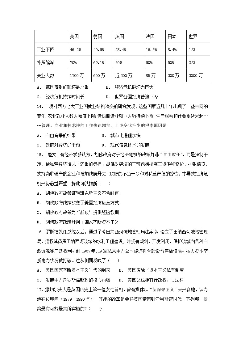 【历史】广东省惠州市惠东县惠东高级中学2018-2019学年高二11月月考试题第3页