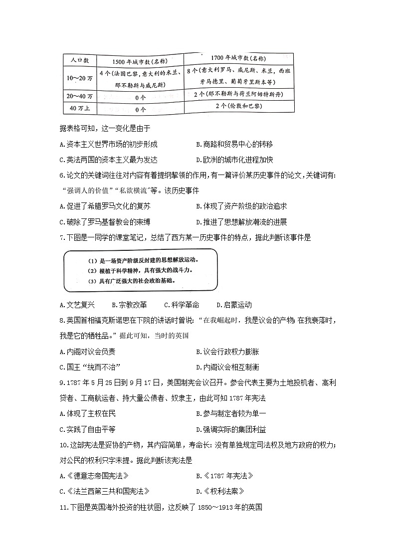 【历史】四川省成都市蓉城名校联盟2019-2020学年高二下学期期末联考试题02