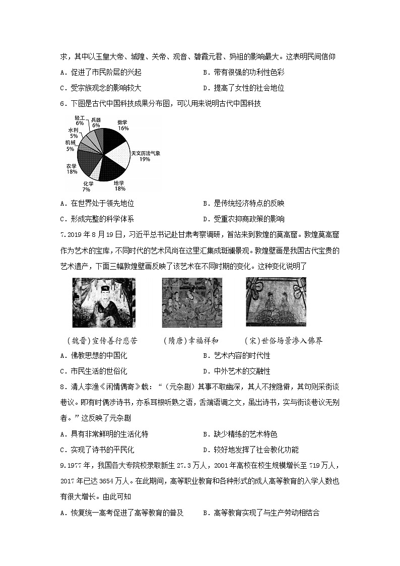 【历史】山东省枣庄市2019-2020学年高二上学期期末质量检测试题02