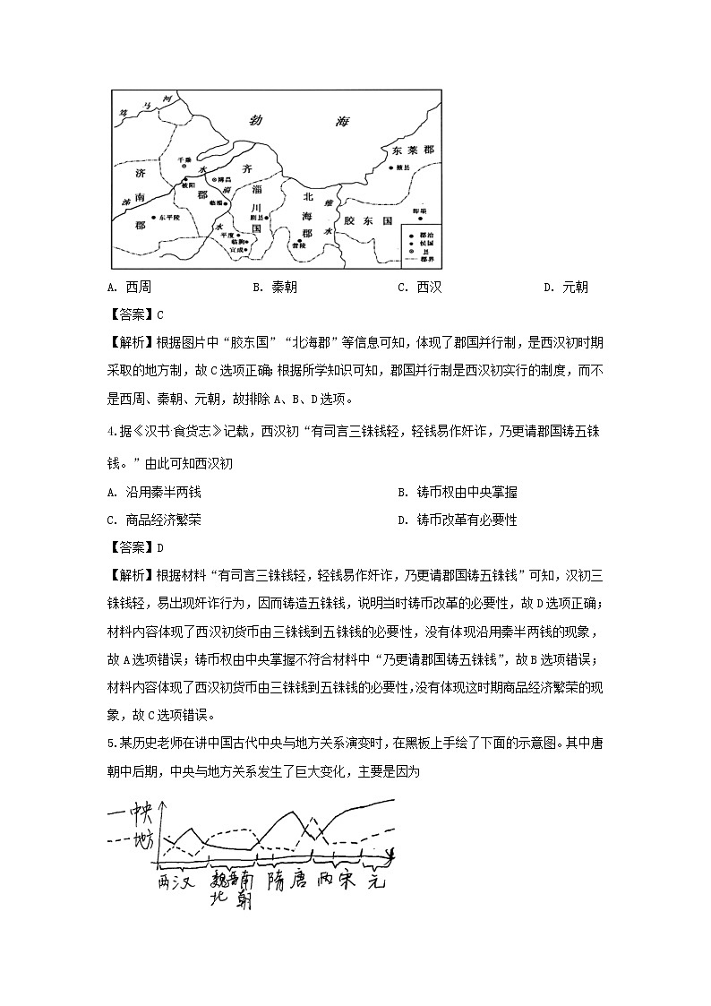【历史】安徽省安庆市2019-2020学年高二上学期期末教学质量监测试题（解析版）02