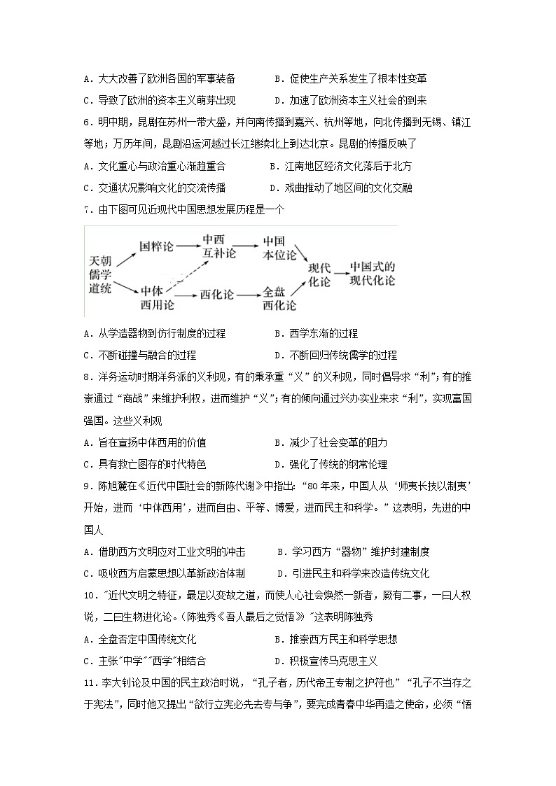 【历史】山西省忻州市静乐县静乐一中2019-2020学年高二上学期期中考试试卷02