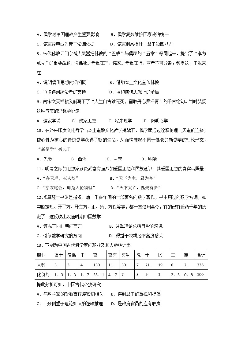 【历史】福建省莆田第七中学2019-2020学年高二上学期期中复习检测试题 (1)02