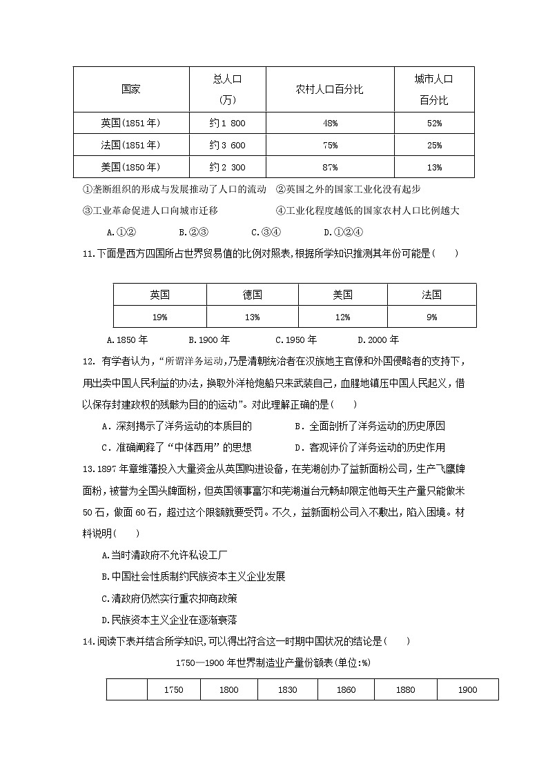 【历史】甘肃省临夏中学2019-2020学年高二上学期期中考试（文）试题03
