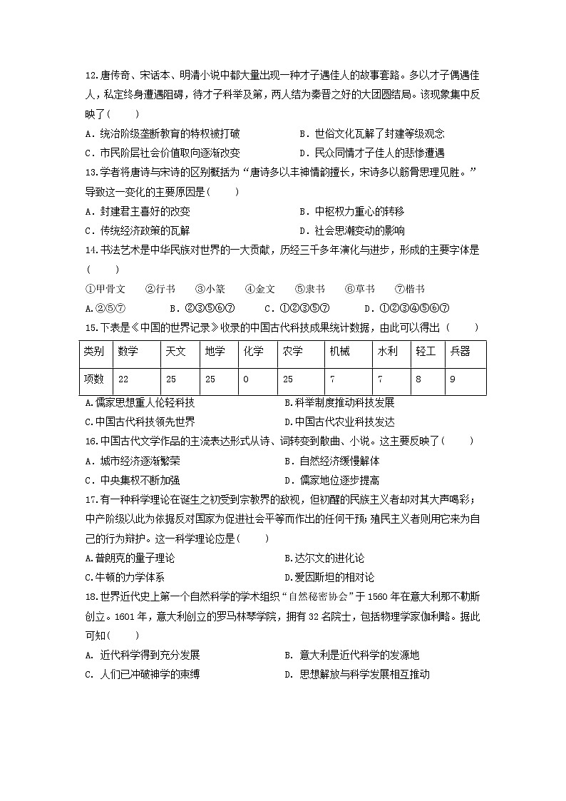 【历史】江西省新余市第一中学2019-2020学年高二上学期第二次段考试题03