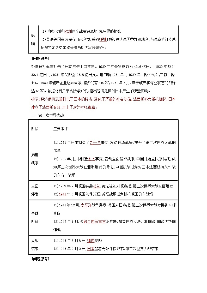 2019-2020学年部编版必修下册：第17课 第二次世界大战与战后国际秩序的形成【学案】 (1)第2页