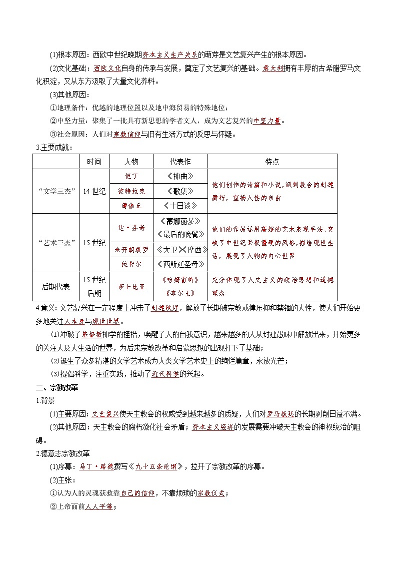 2019-2020学年部编版必修下册：第8课 欧洲的思想解放运动（学案） (1)02