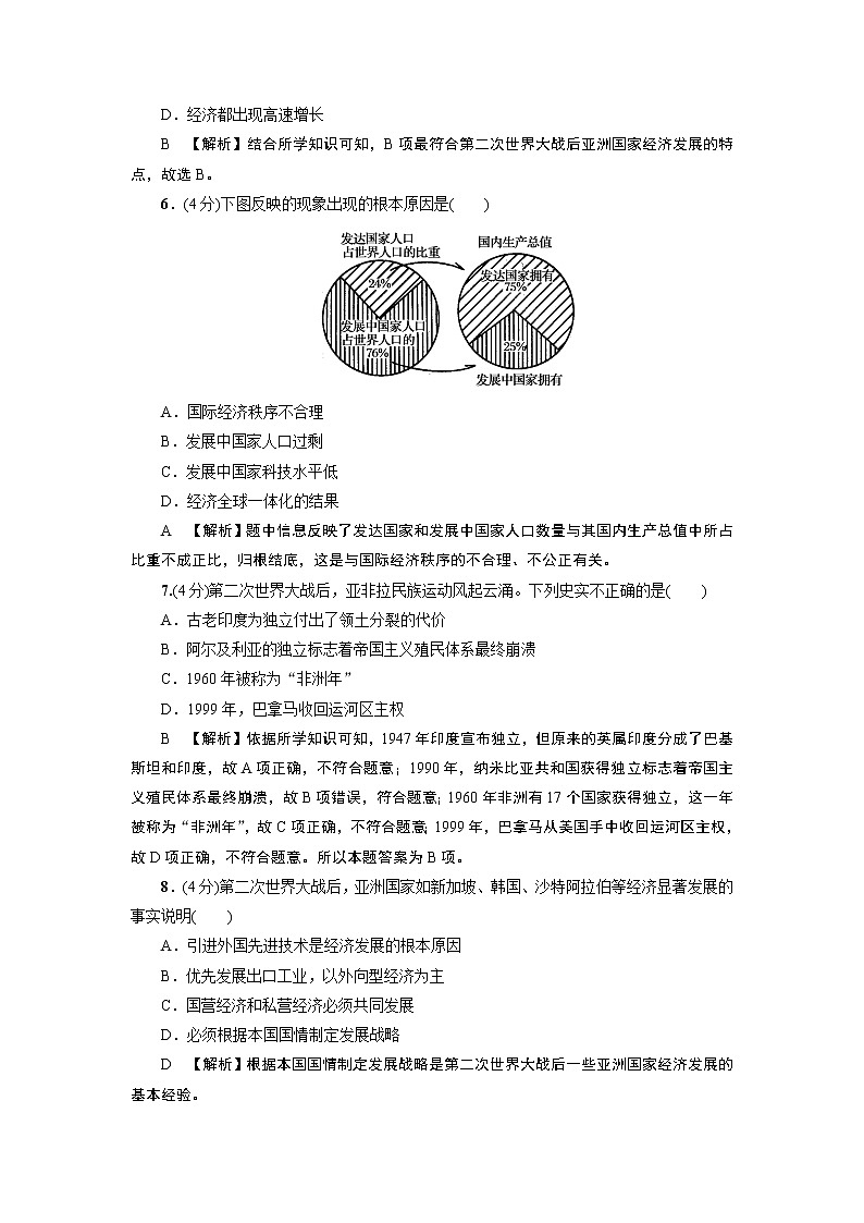 2019-2020学年部编版必修下册：第21课 世界殖民体系的瓦解与新兴国家的发展 作业 练习02