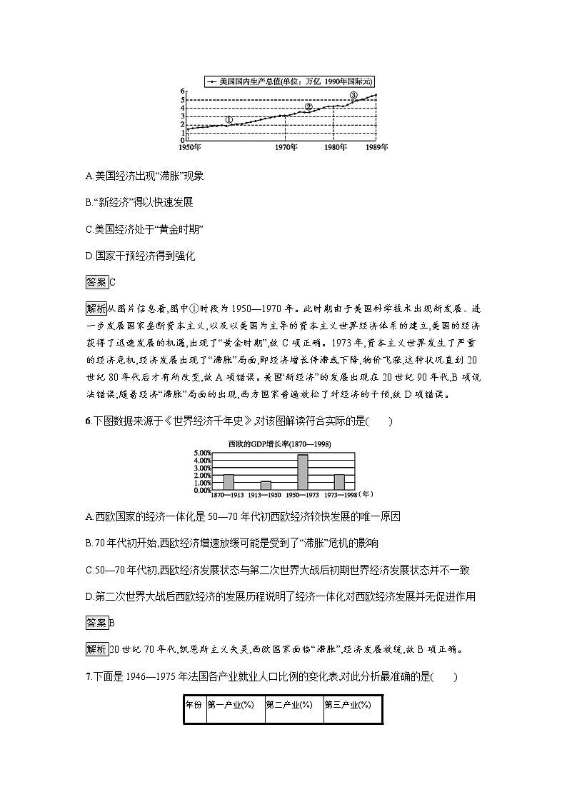 2019-2020学年部编版必修下册：第18课 资本主义国家的新变化 作业2 练习03